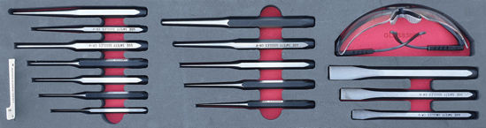 Williams- MOD.381BH45S - Punches, Chisels & Safety Glasses Set; 17Pc