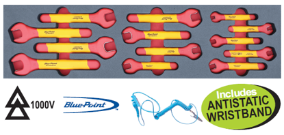 Blue-Point Open-End Spanner Set – 18pc with Antistatic Wristband