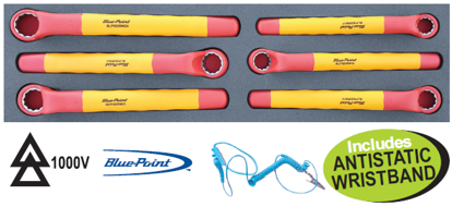 Blue-Point 8pc Offset Ring Spanner Set with Antistatic Wristband