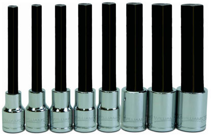 Picture of WIL32955-WO - 1/2"  Long Hex Bit Socket Set 1/4" - 3/4" on Rail; 8Pc