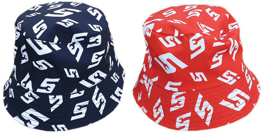 Picture of HAT-BUCKET-RB-S - Reversible Black / Red Hat with White S Logos