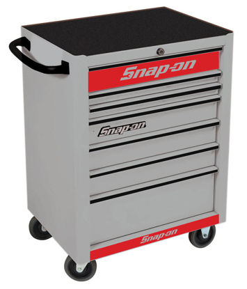 Snap-on - KRA2007KZUAB-R-WO - Standard 7Drw Roll Cab; Arctic Silver with Black Alu Trims and Red Fronts
