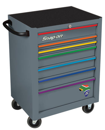 Snap-on - KRA2007KZUS-RB-WO - Standard 7Drw Roll Cab; Storm Grey with "Rainbow" Aluminium Trims