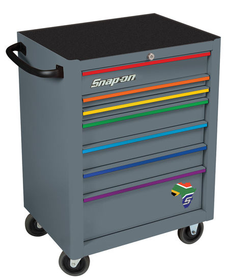 Snap-on - KRA2007KZUS-RB-WO - Standard 7Drw Roll Cab; Storm Grey with "Rainbow" Aluminium Trims
