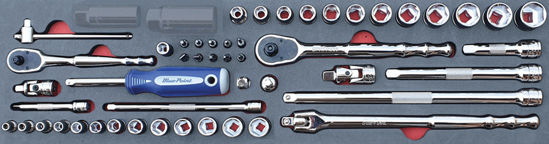 Blue-Point - MOD.959SH45S-XSP - 1/4" and 3/8" Sockets and Accessories Set; 50Pc - Metric (excl Spark Plug Skts)