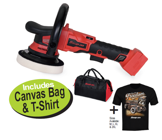 Snap-on 18V Cordless Brushless Polisher with Canvas Bag & T-Shirt - XXMAR281