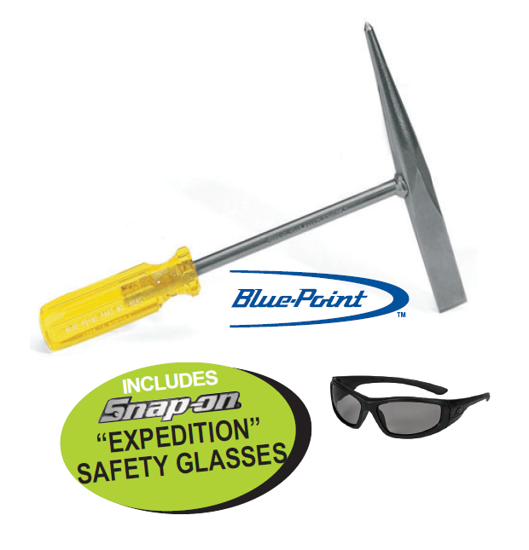 XXMAR205 Snap-on Blue Welder's Chipping Hammer with Free Safety Glasses | Professional Welding Tools
