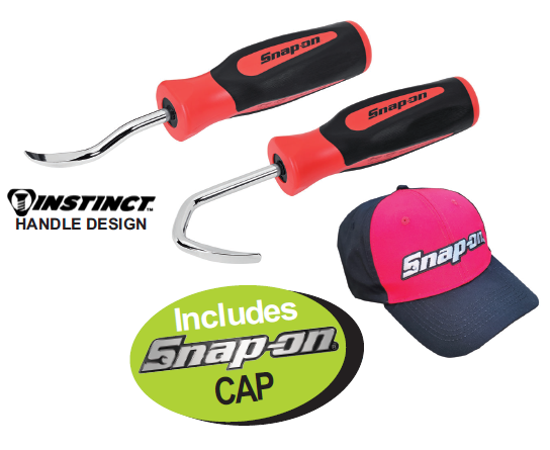Snap-on, radiator pick set, radiator hose removal, engine compartment access, corrosion protection, comfortable grip