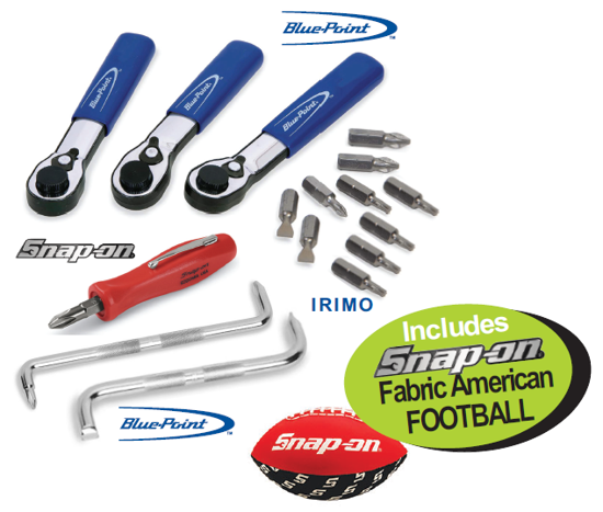 XXAPR204 Ratcheting Handle & Screwdriver set in Foam Includes Snap-on Fabric American FOOTBALL