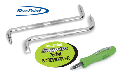 XXAPR221 XXAPR220 Snap-on Blue 90° OFFSET Screwdrivers Includes GREEN Snap-on Pocket SCREWDRIVER