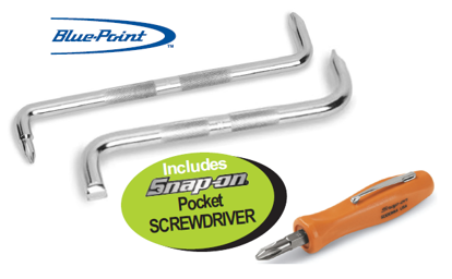 XXAPR222 Snap-on Blue 90° OFFSET Screwdrivers Includes ORANGE Snap-on Pocket SCREWDRIVER