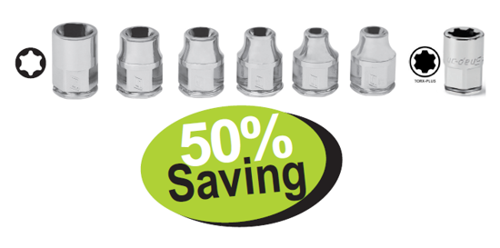 XXAPR236 Low-Profile TORX Socket set Supplied in Foam Control Insert