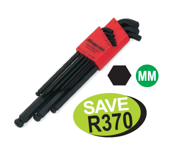 XXAPR223 Stubby L-Shaped Allen Key Set (9pc) Includes: 1.5, 2, 2.5, 3, 4, 5, 6, 8 mm & 10 mm wrenches