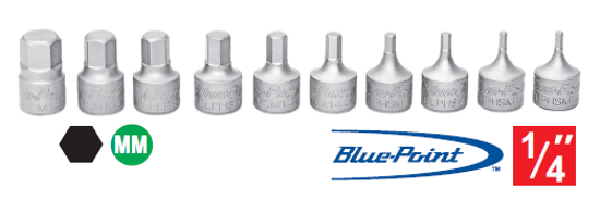 XXAPR215 XXAPR214 1/4" Drive IMPERIAL Stubby HEX Bits Supplied in Foam Control Insert
