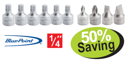 XXAPR216 Drive Stubby Triple Square & Screwdriver Bits Supplied in Foam Control Insert